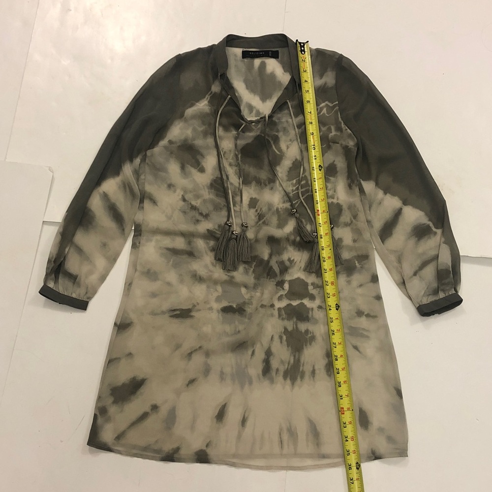Religion S Dress Sheer Tie-Dye Long Sleeve Two Tone Grey Excellent Condition - Picture 4 of 8